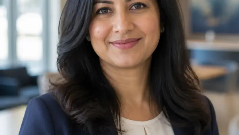 Fictional sample portrait for Amina Rahman.